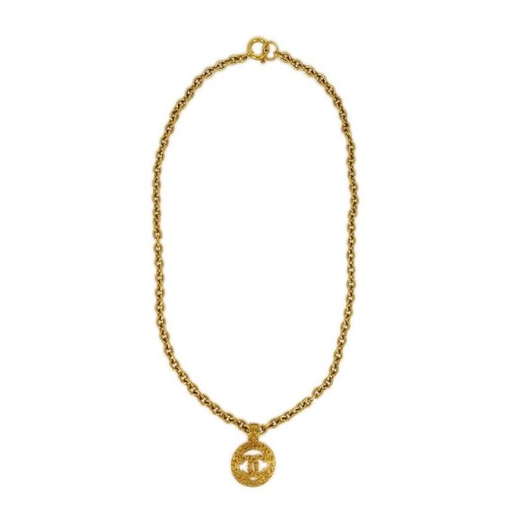 Chanel Medallion Gold Chain Pendant Necklace 94A 141323 - Picture 1 of 4